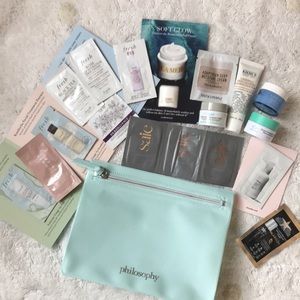 19-Piece Skin Essentials all in a Soft textured Philosophy MakeUp bag